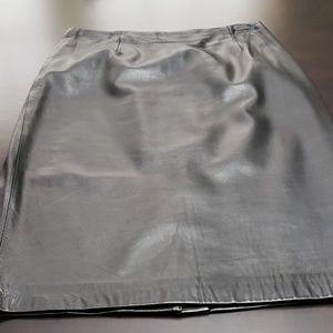 Black leather skirt